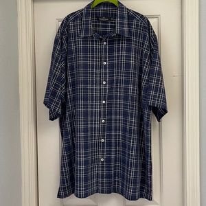 Mens Bugatchi  Blue Short sleeve Shirt